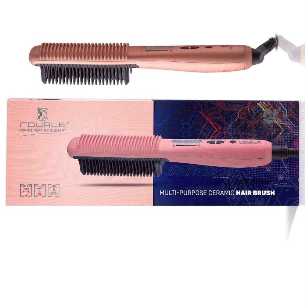 Royale multi-purpose ceramic hair brush in rose gold